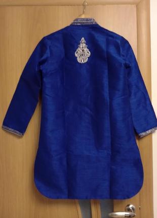 Качественный комплект, курта с карманами, жакет и штаны, индийский наряд. размер 10 лет7 фото