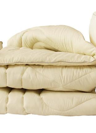 Комплект одеяло и две подушки лебяжий пух "бежевое" 1.5-сп. + 2 подушки 50х70