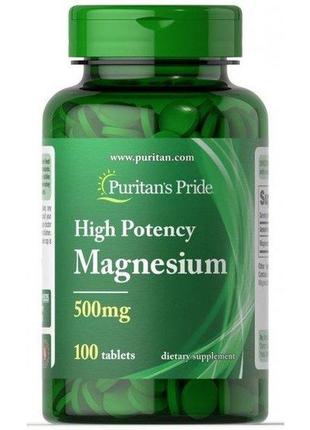 Магний puritan's pride magnesium (оксид магния) 500 mg 100 таблеток