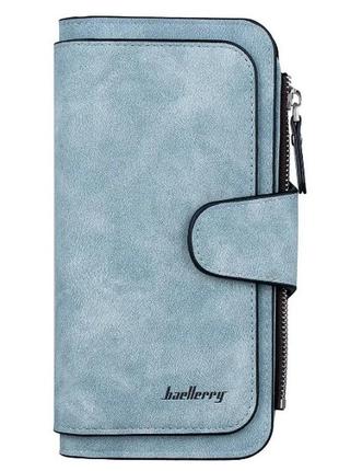 Жіночий замшевий гаманець клатч baellerry в кольорах блакитний