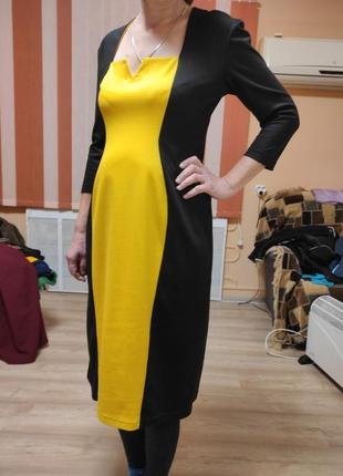 Плаття чорно жовте2 фото