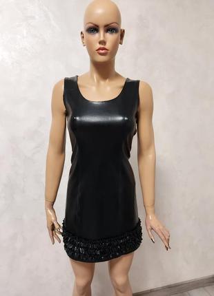 Платье экокожа