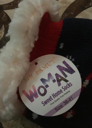 Новорічні різдвяні теплі шкарпетки woman sweet home socks2 фото