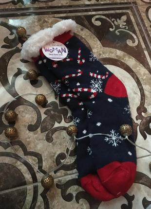 Новорічні різдвяні теплі шкарпетки woman sweet home socks1 фото