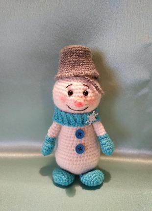Сніговик м'яка іграшка, новорічний та різдвяний декор іграшка сніговик