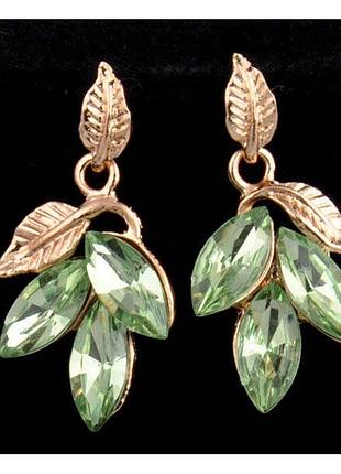 Серьги весняне листя