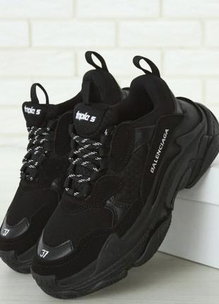Кроссовки в стиле balenciaga triple s triple black