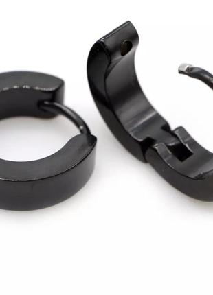 Сережки чорні медична сталь 9 мм