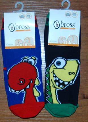 Демісезонні носки шкарпетки бросс bross 1-3 динозавр