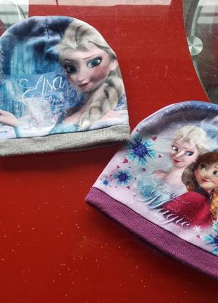 Disney frozen детская теплая шапка эльза анна холодное сердце 52-54