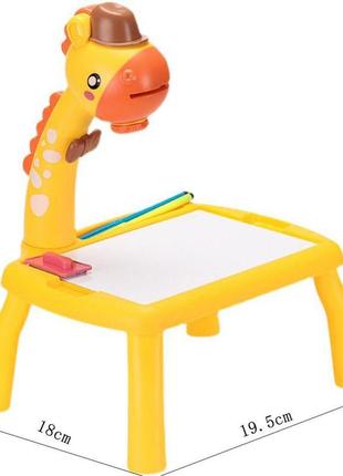 Детский стол проектор для рисования с подсветкой projector painting. цвет: желтый