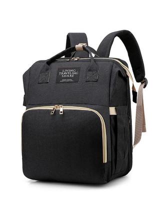 Универсальный рюкзак-кроватка для мам по уходу за детьми living traveling share. цвет: черный8 фото