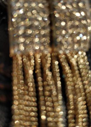 Довгі сережки з діамантами камінцями золоті цепочки квадрат lux luxury жіночі гвоздики серьги3 фото
