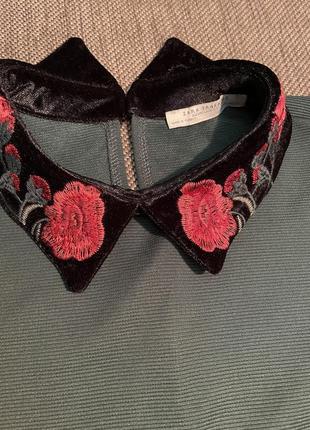 Сукня zara з вишитим комірцем6 фото