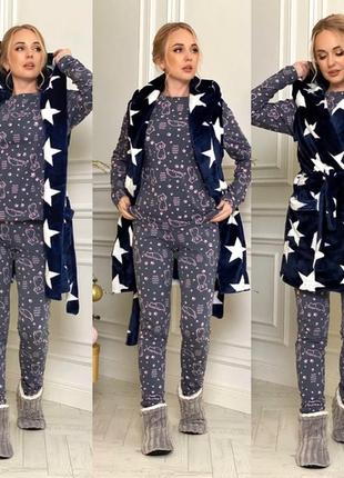 Домашний комплект халат + пижама7 фото