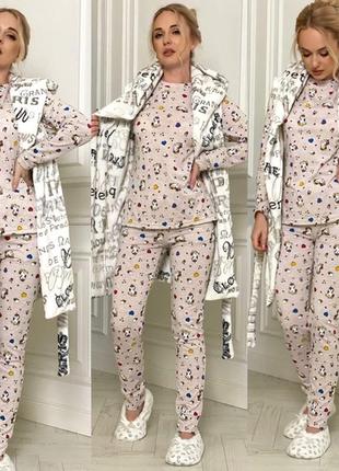 Домашний комплект халат + пижама6 фото
