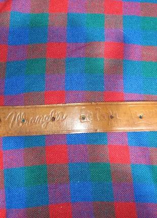 Ремень кожаный тисненый с литой бляхой винтажный