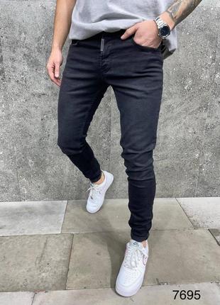 Чоловічі джинси чорні1 фото