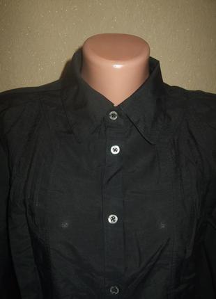 Базовая  черная рубашка премиум бренда,шелк+котон7 фото
