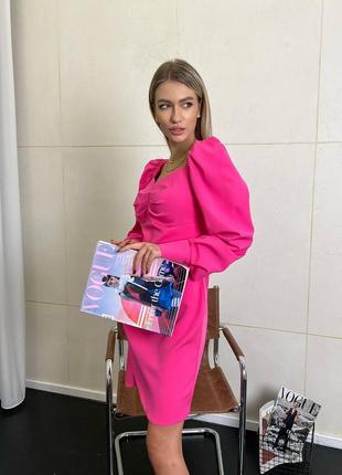 Жіноча коротка сукня чорна синя рожева малинова нарядна на корпоратив новорічна на свято н...