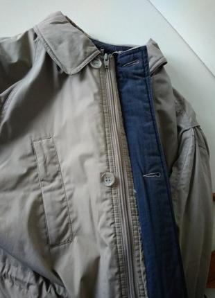 Р 54-56 теплая мужская куртка песочная утепленная на синтепоне на молнии и пуговицах9 фото