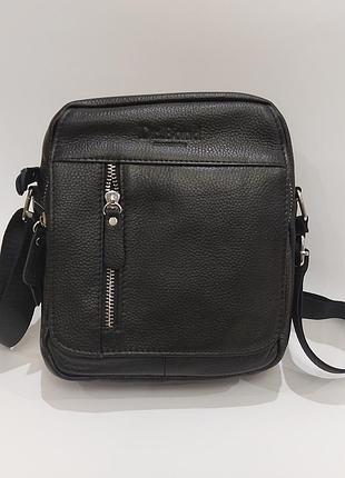 Мужская городская сумка bd2051 черная из натуральной кожи