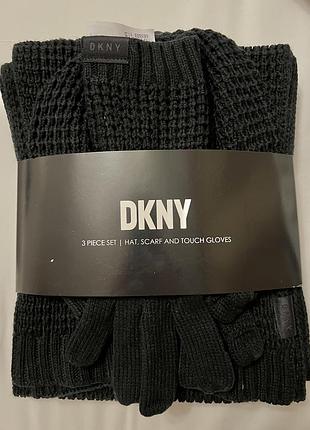 Dkny tеплий подарунковий набір шарф, шапка , рукавички
