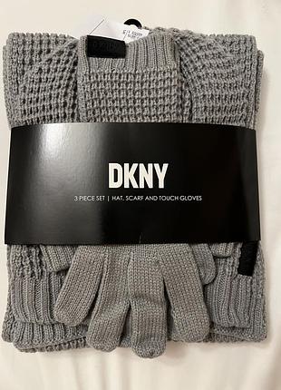 Dkny tеплий подарунковий набір шарф, шапка , рукавички