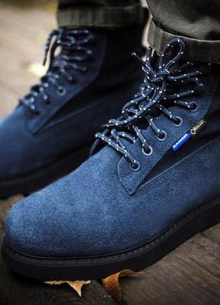 Замшневі, шикарні черевики timberland gore-tex blue . замшевые ботинки синие2 фото