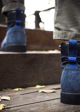 Замшневі, шикарні черевики timberland gore-tex blue . замшевые ботинки синие5 фото