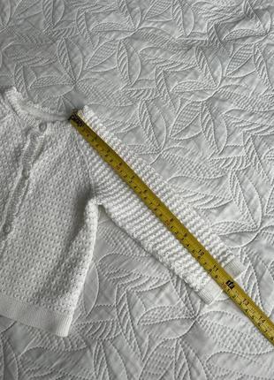 Білий в’язаний светр . кофта . кардиган для дівчинки2 фото