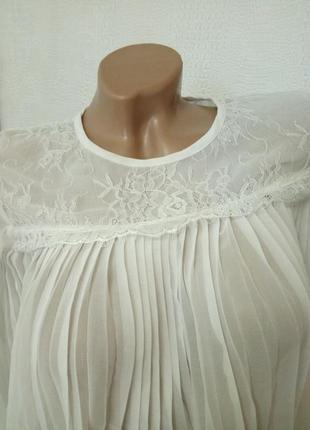 Белая блуза плиссе f&f2 фото