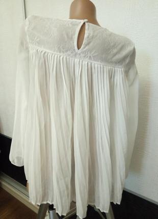 Белая блуза плиссе f&f4 фото