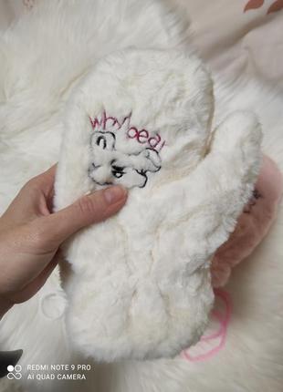 Варежки, мех, теплые, мягкие, рукавицы, 3 цвета, подростковые