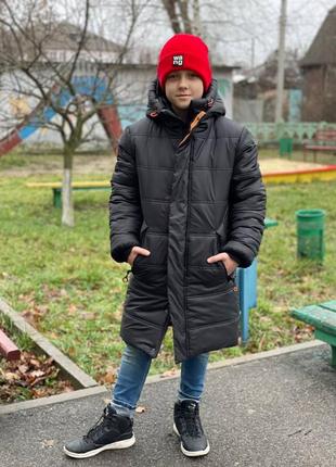 Підліткова зимова подовжена курточка на хлопця