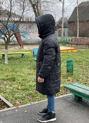 Підліткова зимова подовжена курточка на хлопця4 фото