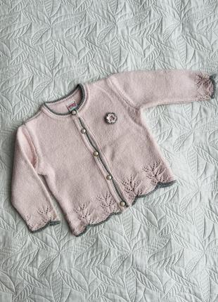 Шерстяний светр на ґудзики для дівчинки . реглан. кофта