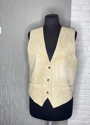 Шкіряна безрукавка suede m/l