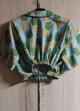 Zara топ-рубашка в принт ананасы s9 фото