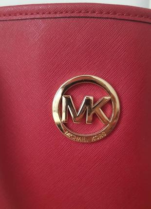 Сумка сетчел шоппер michael kors оригінал натуральна шкіра сафьяно2 фото