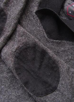 Теплая вязаная тепла в'язана кофта светр свитер джемпер на локтях нашивки devred2 фото