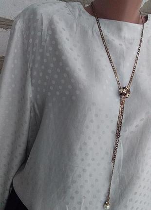 Gabriella benelli шелковая винтажная свободная блуза горох оверсайз5 фото