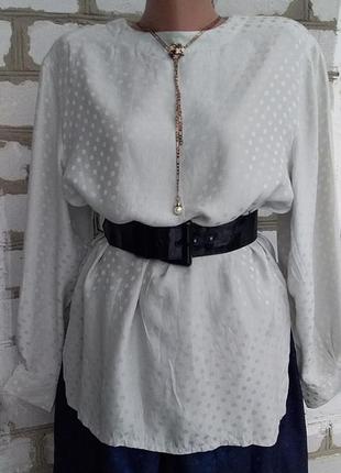 Gabriella benelli шелковая винтажная свободная блуза горох оверсайз4 фото