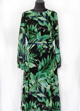 J&s сукня зелена шифонова листя