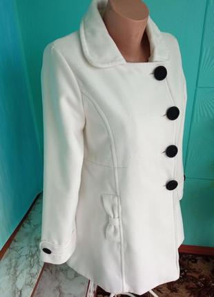 Жіноче кашемірове пальто біле  🍁 розпродаж
