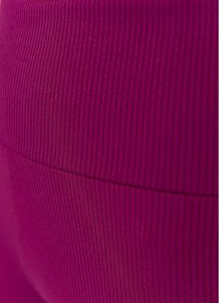 Лосини жіночі в рубчик на флісі колір фуксія5 фото