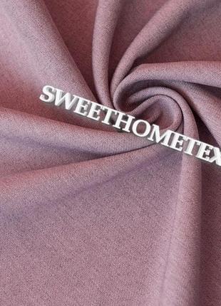 Ткань для штор римских штор однотонная рогожка лен темно-розовая2 фото