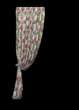Ткань дралон вулична тканина для гойдалки маркиз зонтів у вуличних штор листя великі кольорові і червоні квіти6 фото