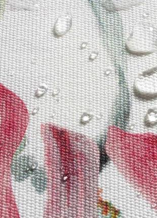 Ткань дралон вулична тканина для гойдалки маркиз зонтів у вуличних штор листя великі кольорові і червоні квіти2 фото