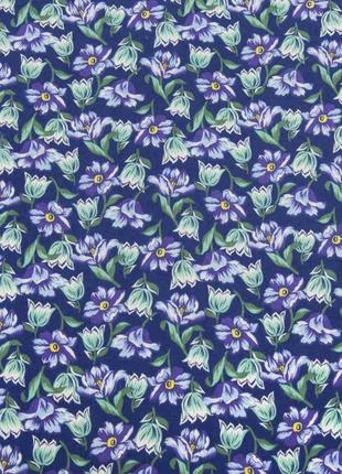 Тканина фланель для сорочок піжам халатів квіти фіолетові2 фото
